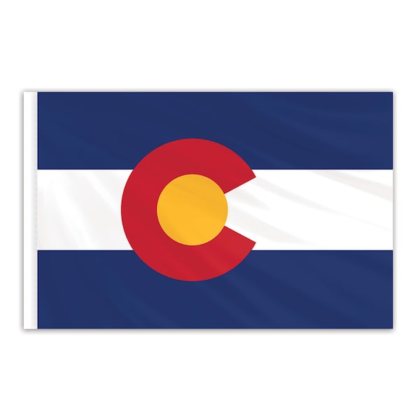 Colorado Indoor Nylon Flag 3'x5' with Gold Fringe
